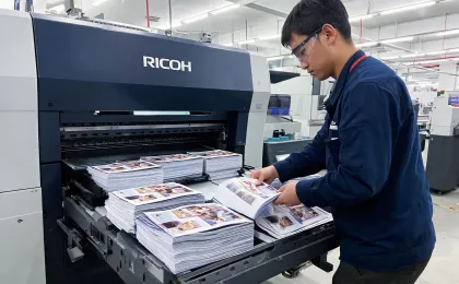 Commercial printer producing coated catalogs