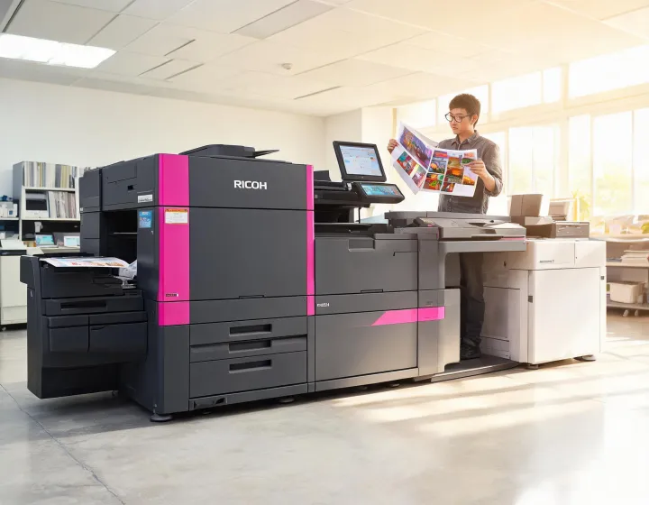 Ricoh production digital press in a commercial print shop