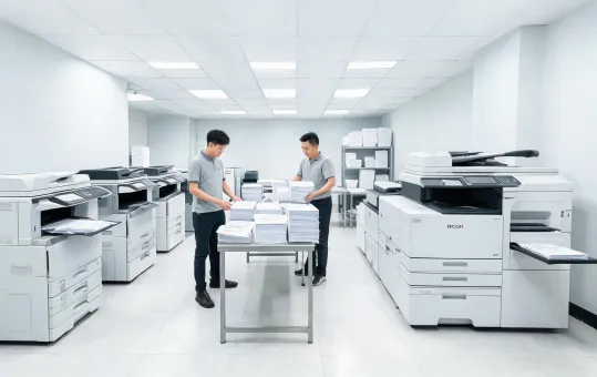 Corporate in plant print room with production and office printers