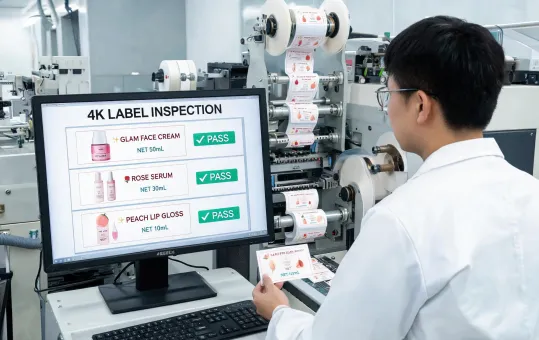 Label converter checking color on short run labels
