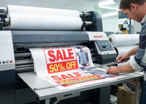 Ricoh wide format printer producing retail display graphics